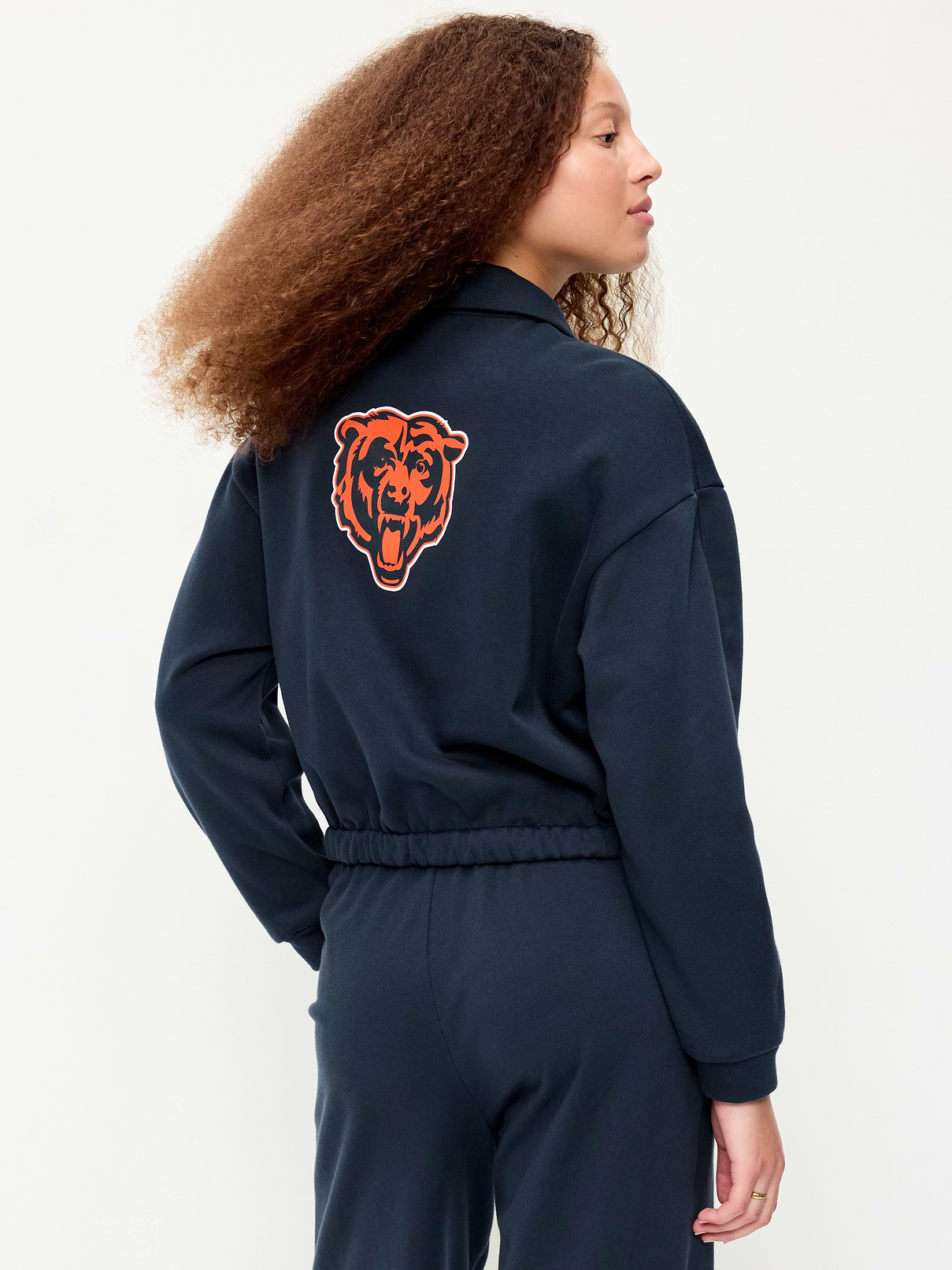 Image number 2 showing, Chicago Bears Oversized Fleece Bomber Jacket for Women