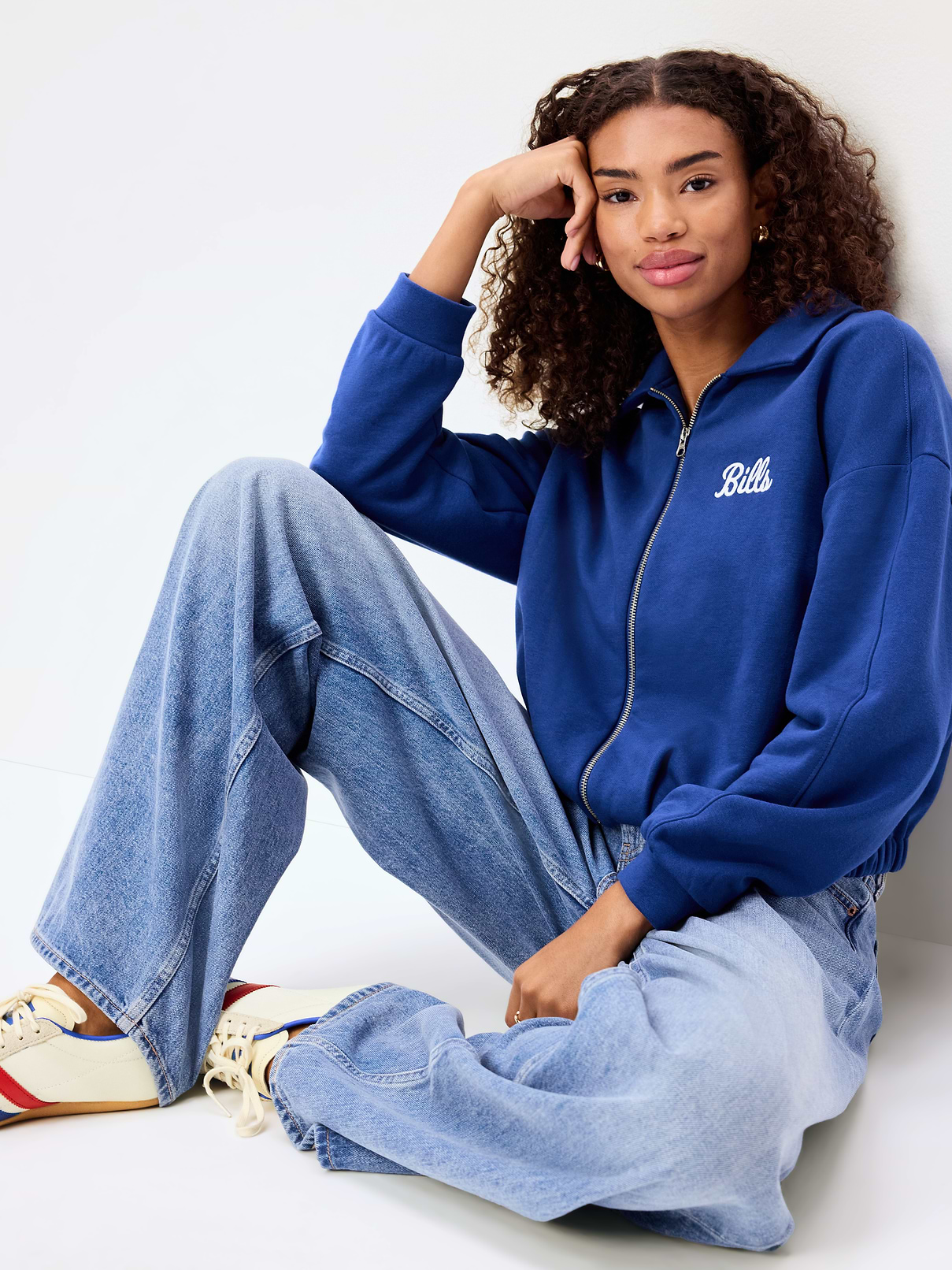 Image number 4 showing, Buffalo Bills Oversized Fleece Bomber Jacket for Women
