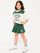 Image number 1 showing, Green Bay Packers French Terry Pleated Skort for Girls