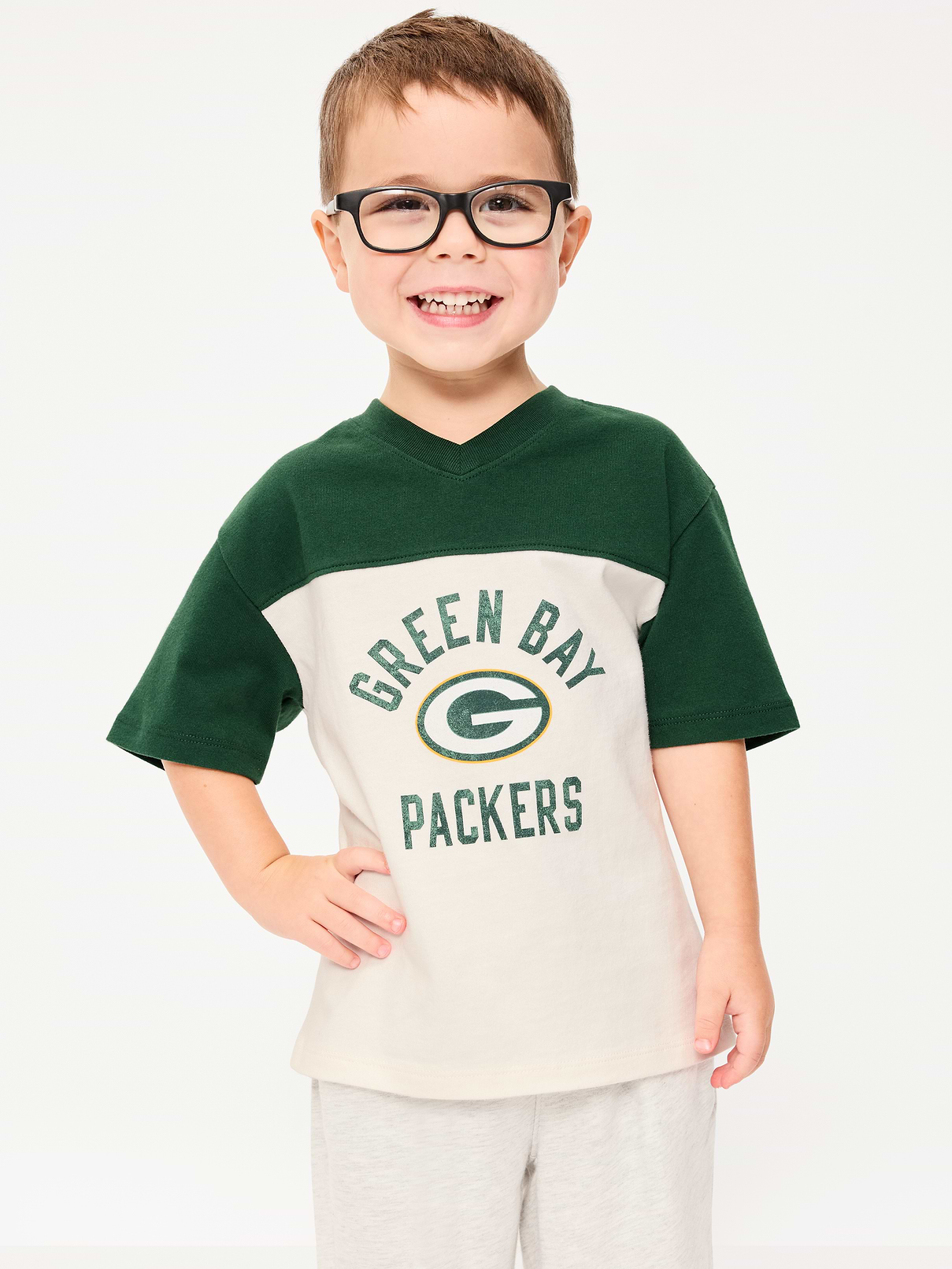 Image number 1 showing, Green Bay Packers Oversized Graphic Football T-Shirt for Toddler Boys