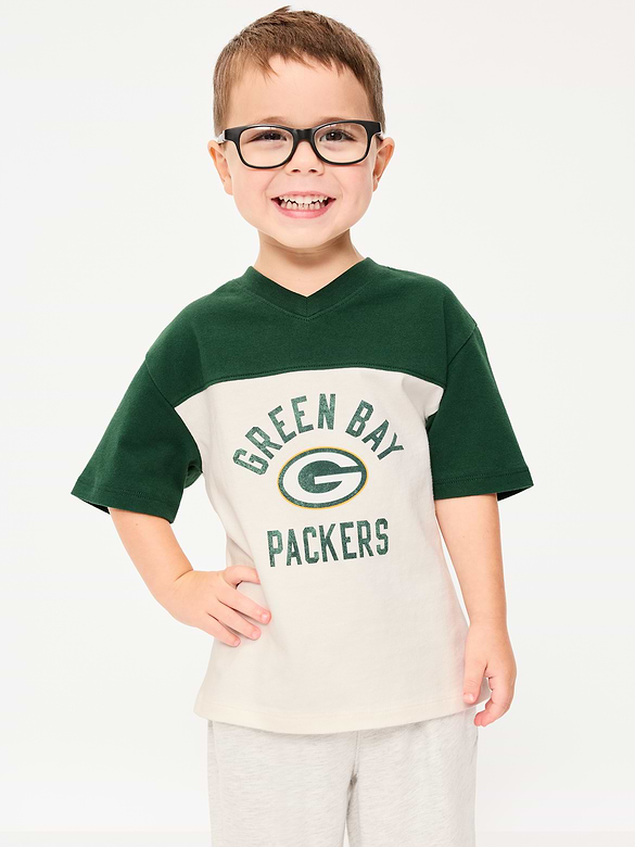 Green Bay Packers Oversized Graphic Football T-Shirt for Toddler Boys