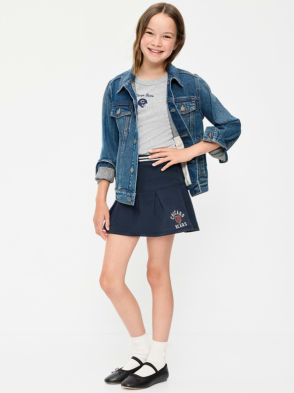 Chicago Bears French Terry Pleated Skort for Girls