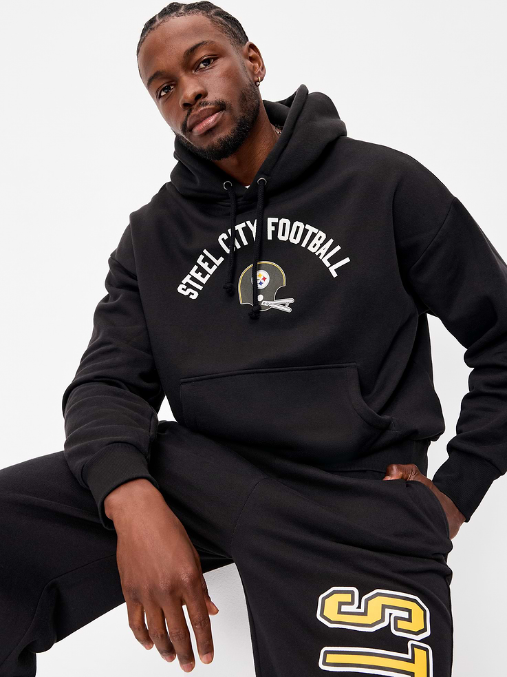 Image number 1 showing, Pittsburgh Steelers Oversized Pullover Hoodie for Adults