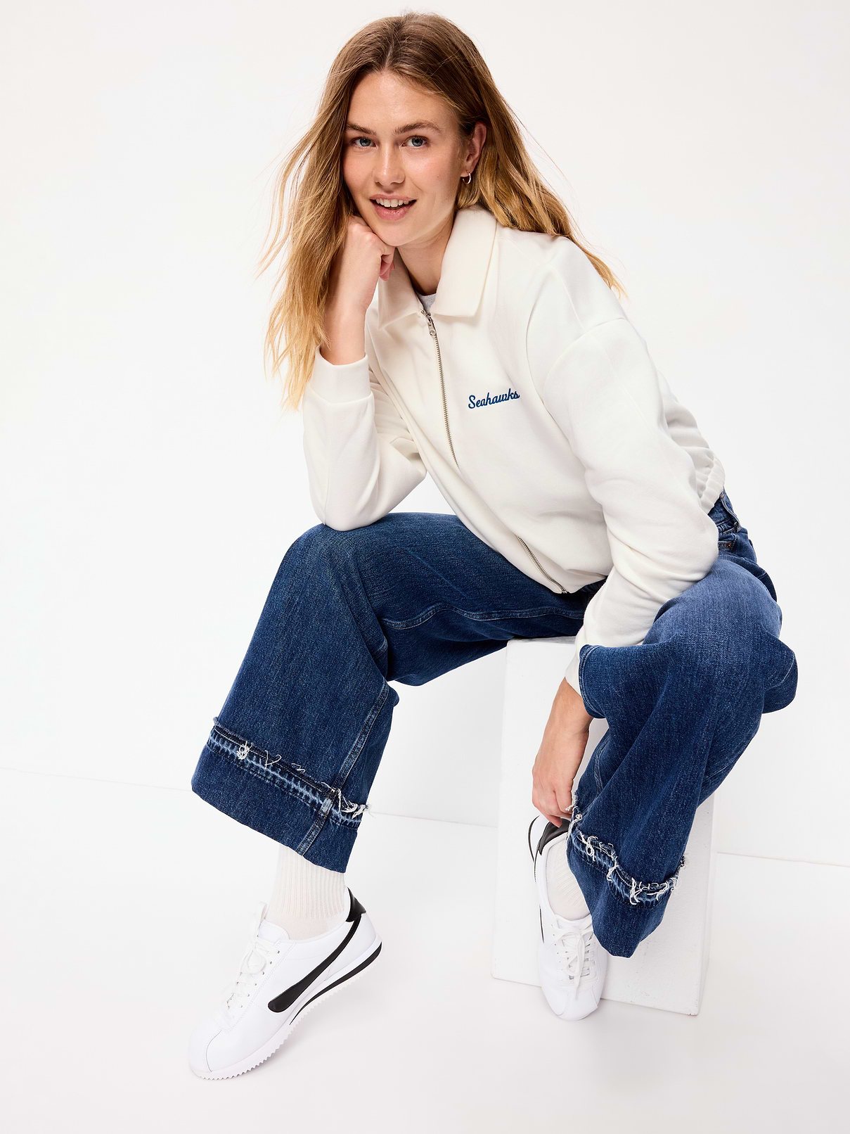 Image number 4 showing, Seattle Seahawks Oversized Fleece Bomber Jacket for Women