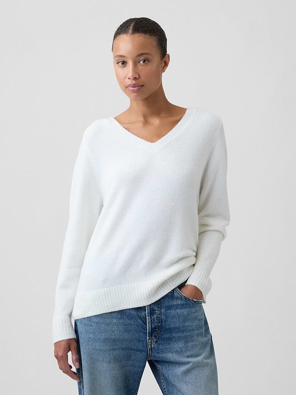 Relaxed Lightweight V-Neck Sweater