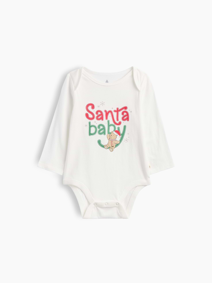 Image 1 of 3, Soft jersey knit., Lapped shoulders, long sleeves., Crewneck., Graphic at front., Snaps at inseam for easy dressing and diapering., This product was made in a factory that invests in gender equity and women’s empowerment through RISE. Learn more at, Product #1177222