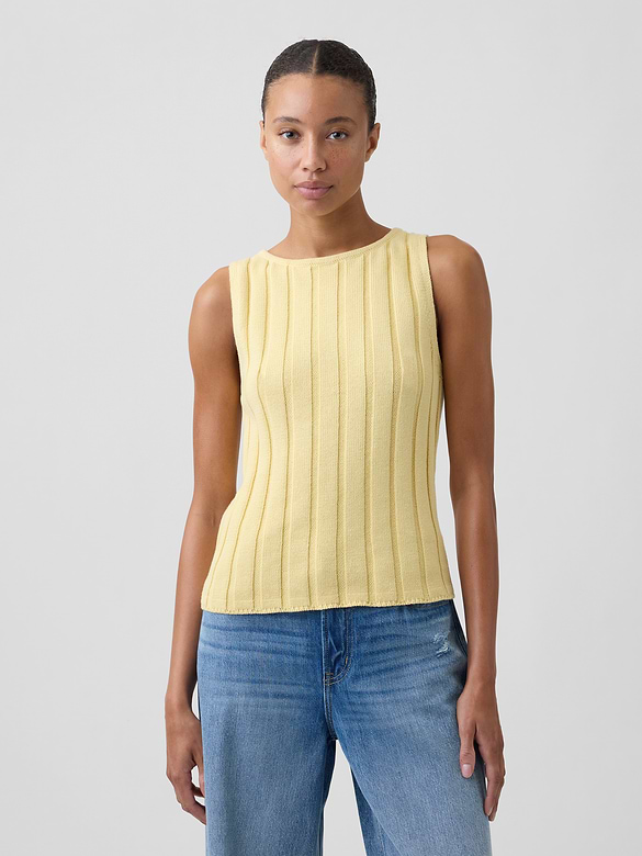Ribbed Boatneck Sweater Top
