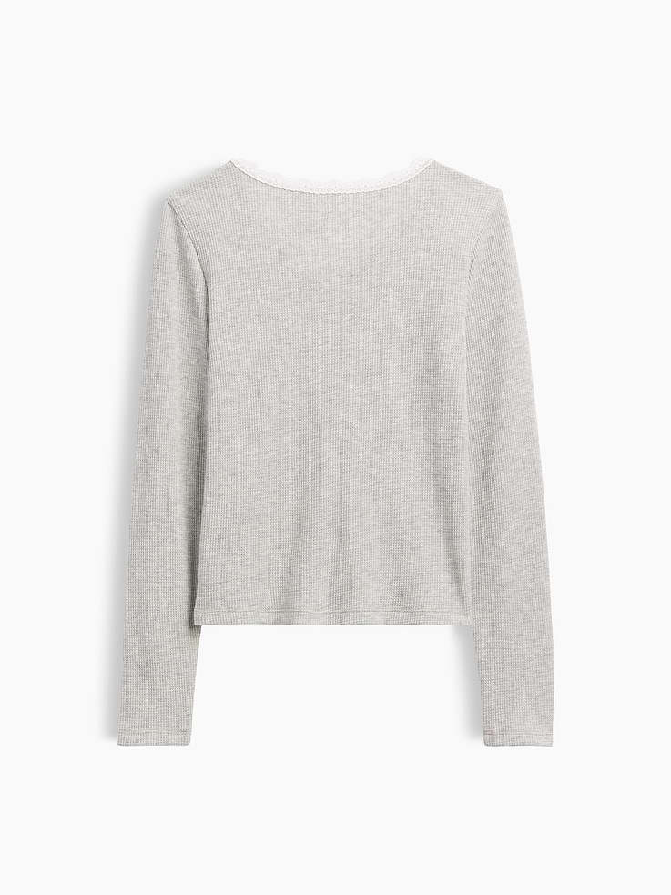 Image 3 of 3, Kids Waffle-Knit Faux-Wrap Top