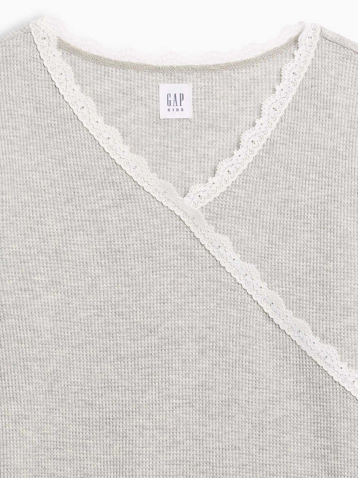 Image 2 of 3, Kids Waffle-Knit Faux-Wrap Top