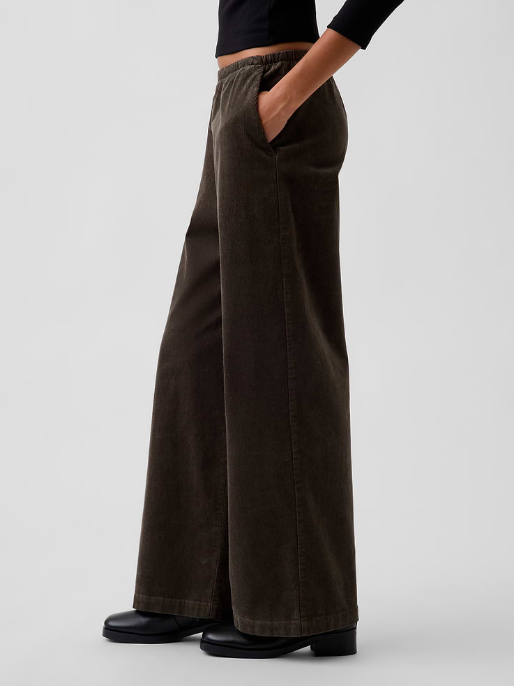 Image number 3 showing, Corduroy Easy Wide-Leg Pants