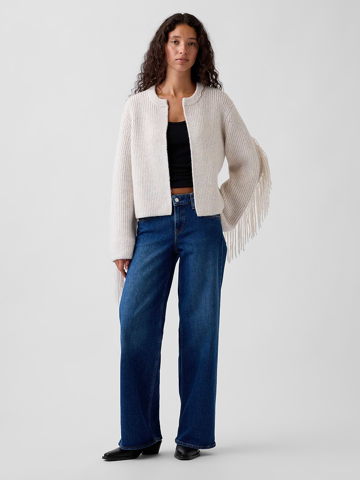 Image 2 of 5, Relaxed Fringe Sweater Cardigan