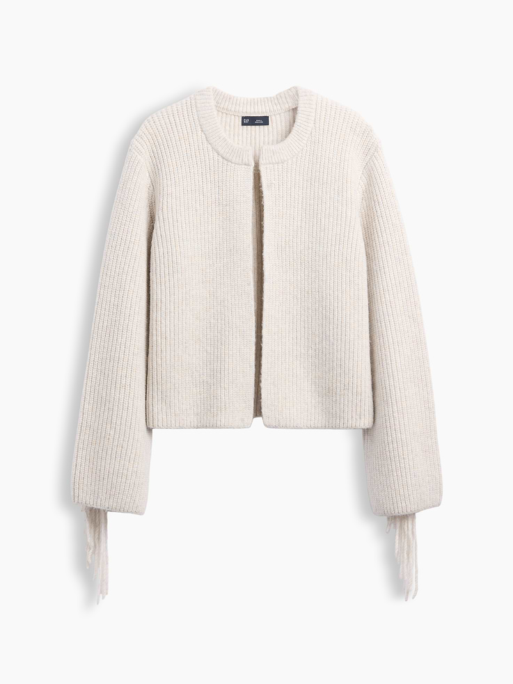 Image 5 of 5, Relaxed Fringe Sweater Cardigan