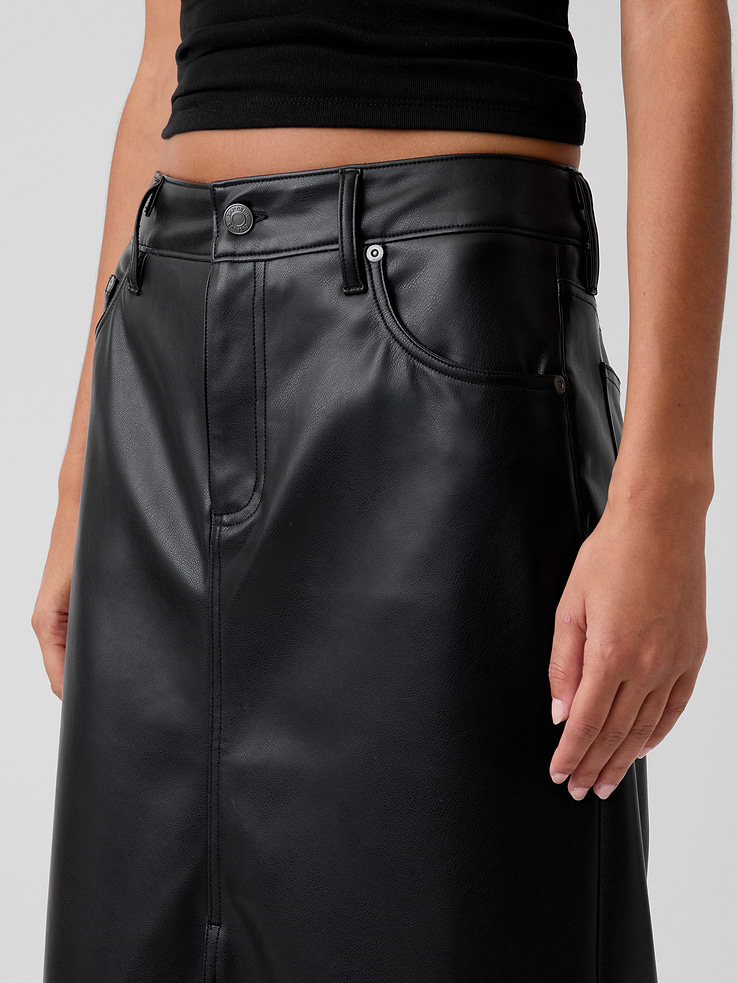 Image number 4 showing, Vegan Leather Pencil Skirt