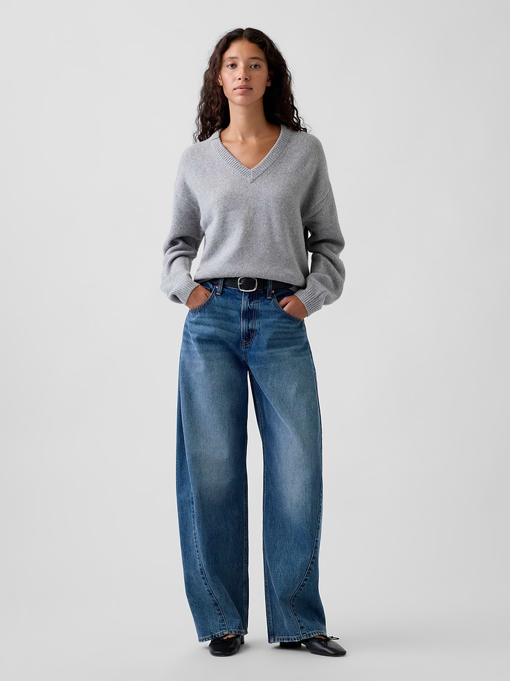 Image number 2 showing, CashSoft Oversized V-Neck Sweater