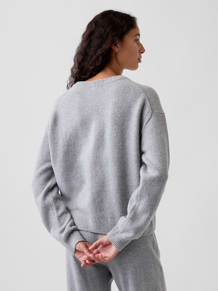 Image number 3 showing, CashSoft Oversized V-Neck Sweater