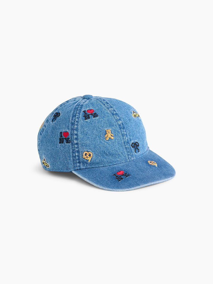 Image 1 of 3, Soft cotton denim 6-panel baseball cap., Stitching at curved brim., Adjustable closure at back., Embroidered I Heart NY® and Gap themed graphics., Product #912918