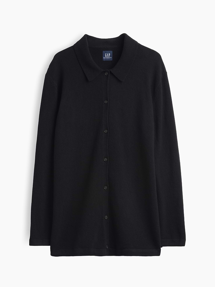 Image number 5 showing, Maternity CashSoft Polo Cardigan