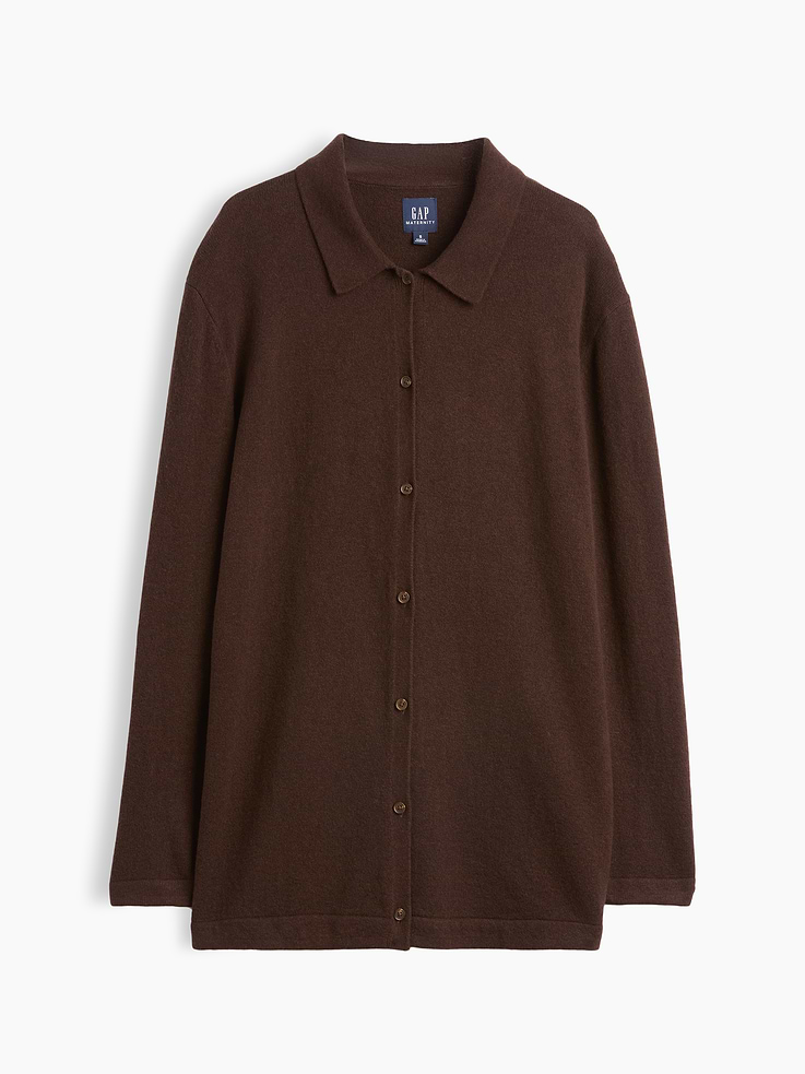 Image number 5 showing, Maternity CashSoft Polo Cardigan