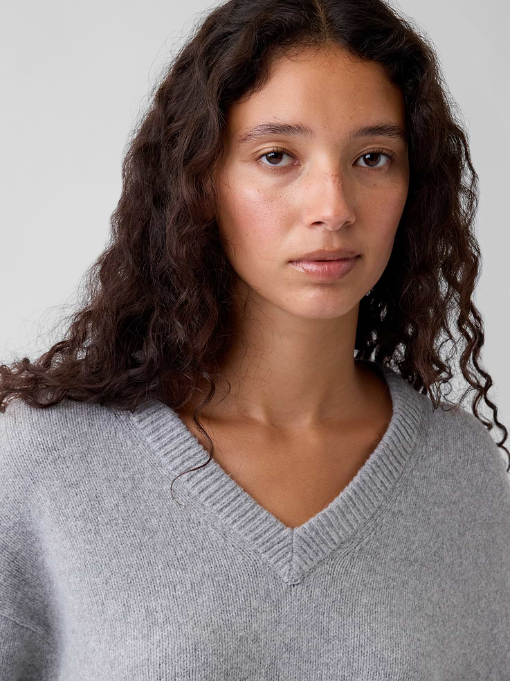 Image number 4 showing, CashSoft Oversized V-Neck Sweater