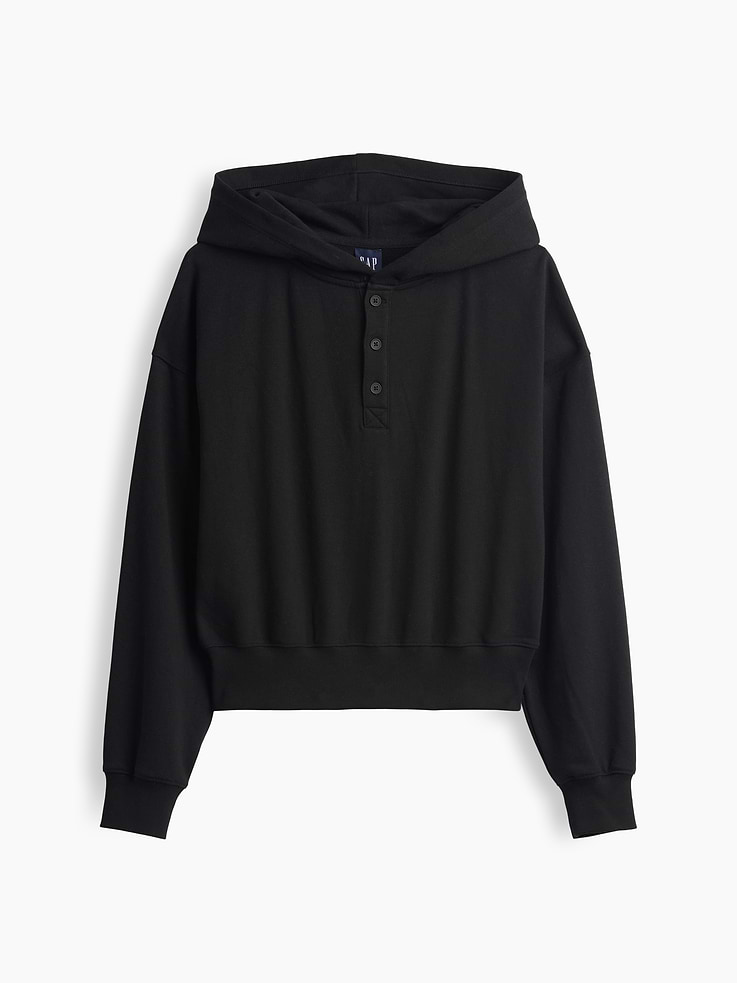 Image 7 of 7, VintageSoft Oversized Henley Hoodie