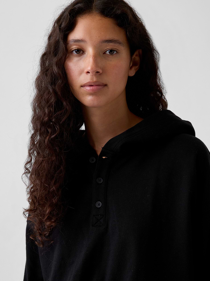 Image 4 of 7, VintageSoft Oversized Henley Hoodie
