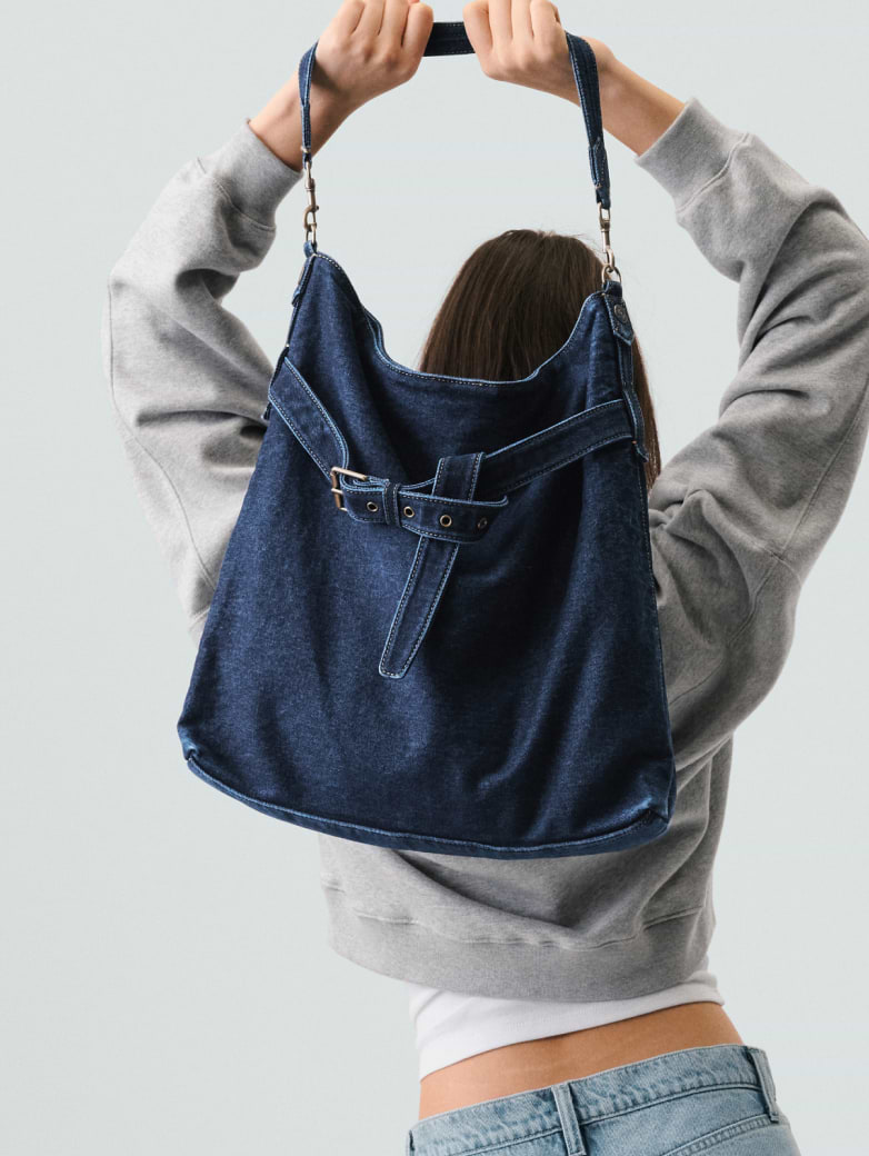 Image 7 of 7, Denim Shoulder Bag