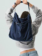 Image 7 of 7, Denim Shoulder Bag