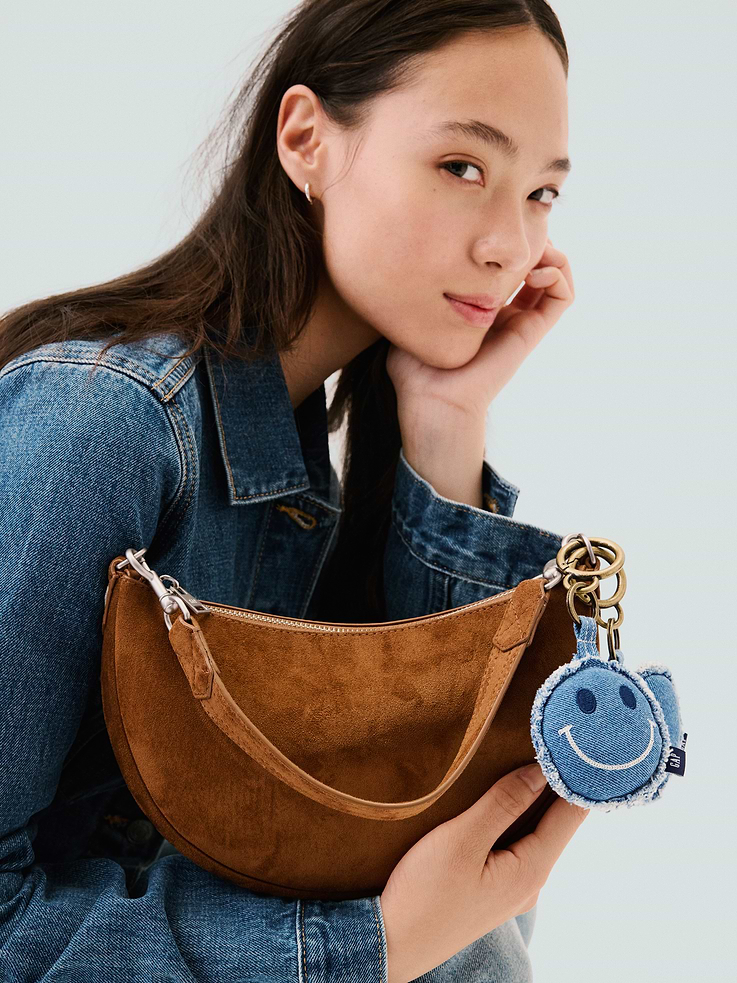 Image number 7 showing, Small Vegan Suede Crescent Crossbody
