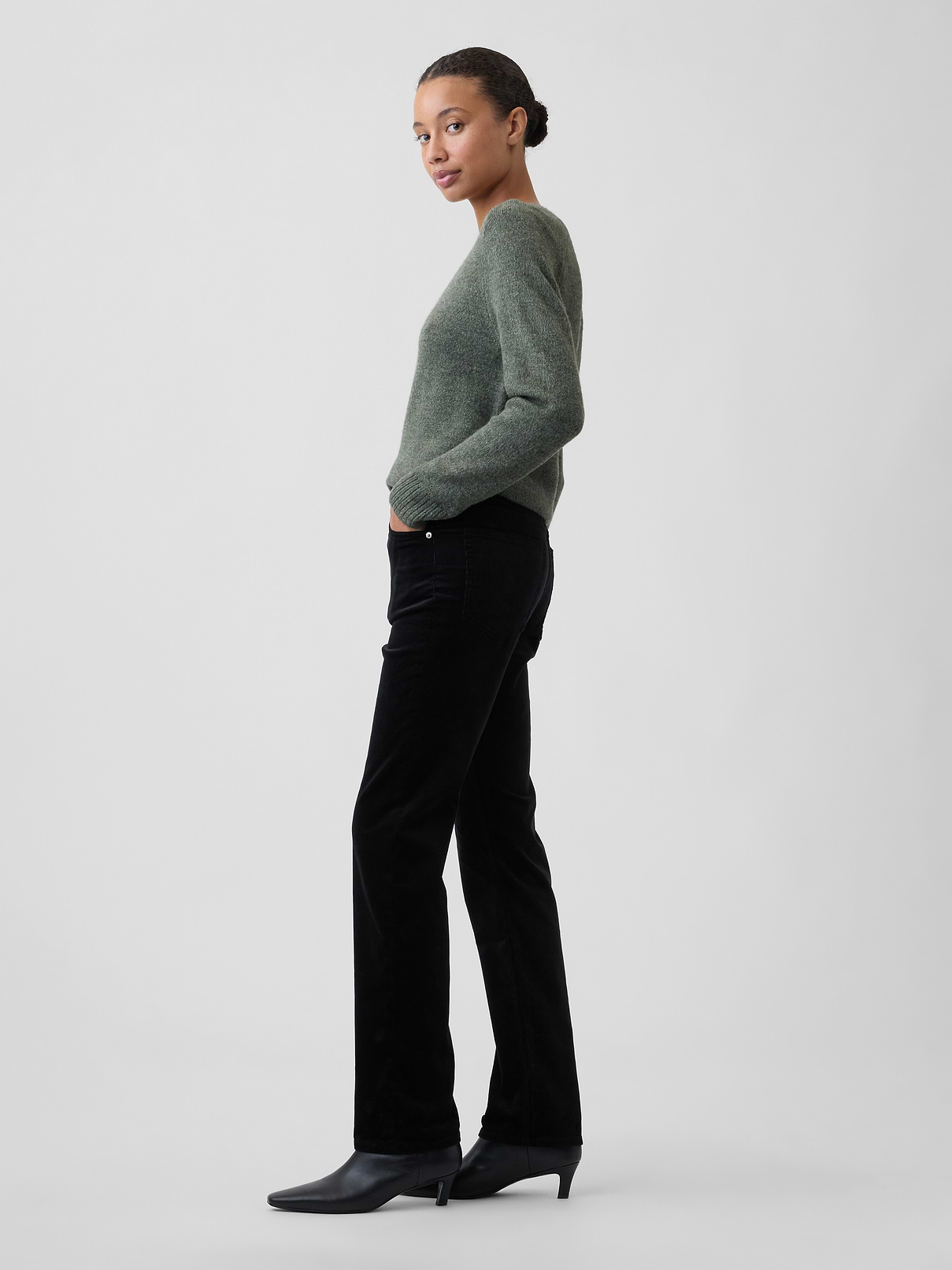 Image 3 of 5, High Rise '90s Slim Straight Corduroy Pants