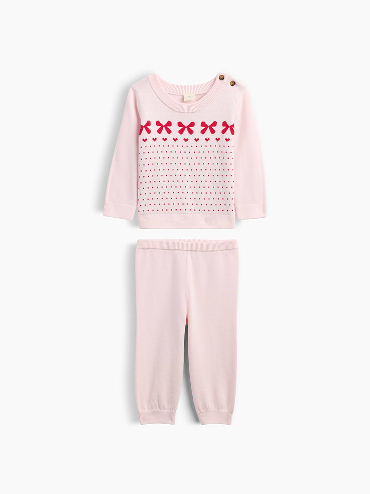 Image 1 of 3, Soft cotton knit., Long sleeves with ribbed cuffs., Ribbed crewneck, buttons at shoulder., Select styles have graphic at front., Ribbed hem., Elasticized waist., Ribbed cuffs., Product #1177214