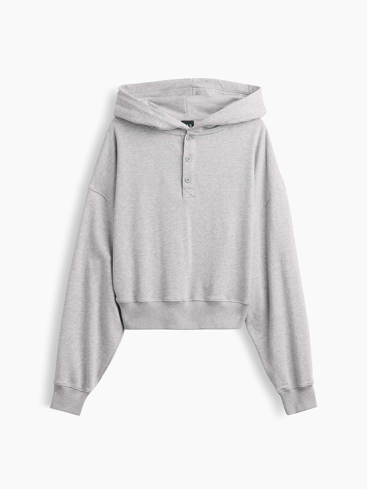 Image 6 of 6, VintageSoft Oversized Henley Hoodie