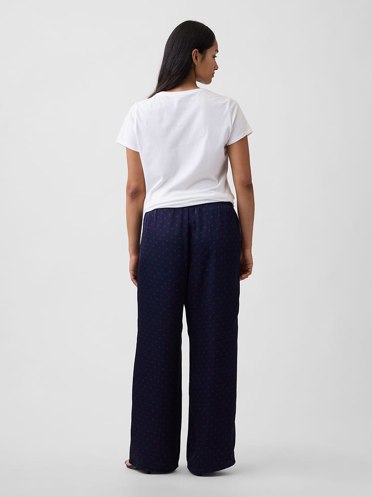 Image 6 of 7, Satin Pull-On Wide-Leg Pants