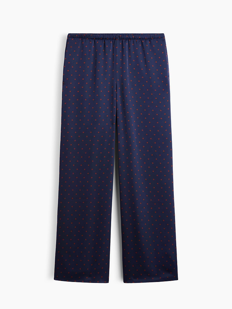 Image 7 of 7, Satin Pull-On Wide-Leg Pants