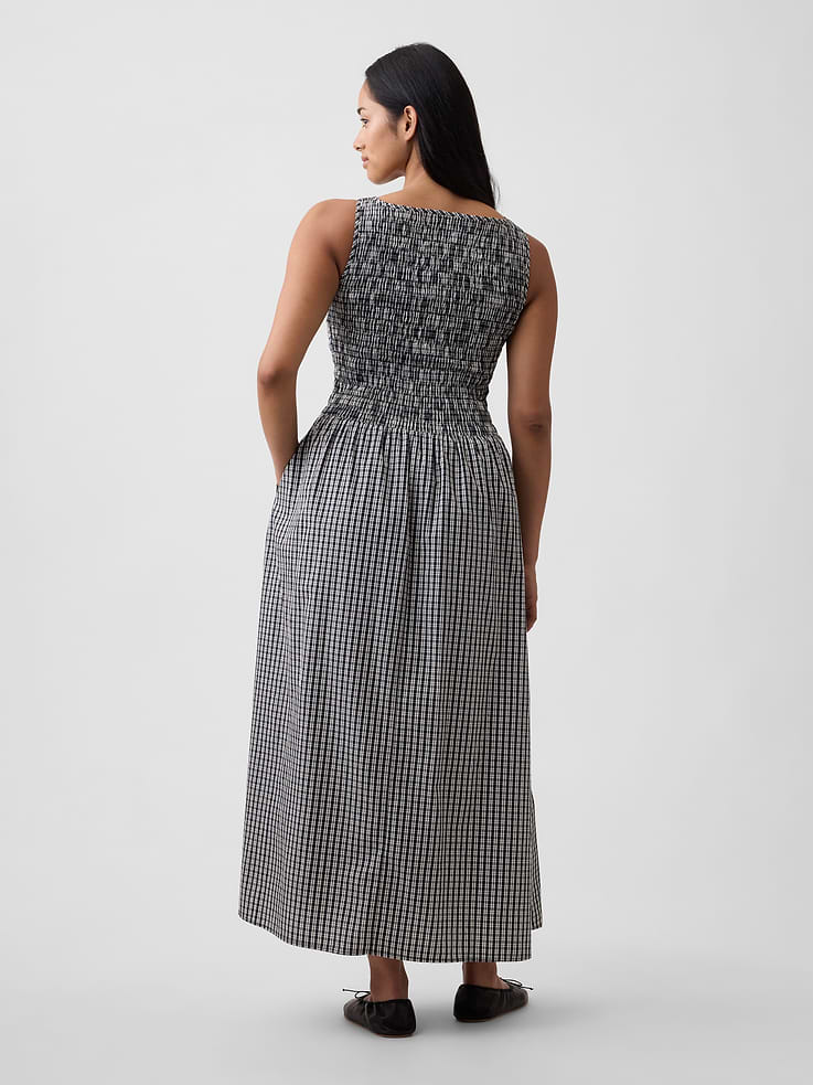 Image 5 of 6, Smocked Boatneck Midi Dress