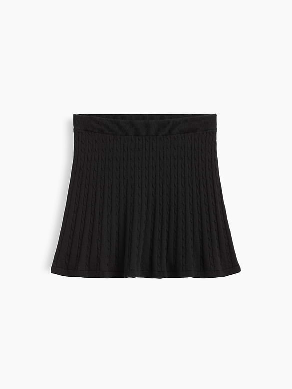 Kids Pull-On Cable-Knit Sweater Skirt