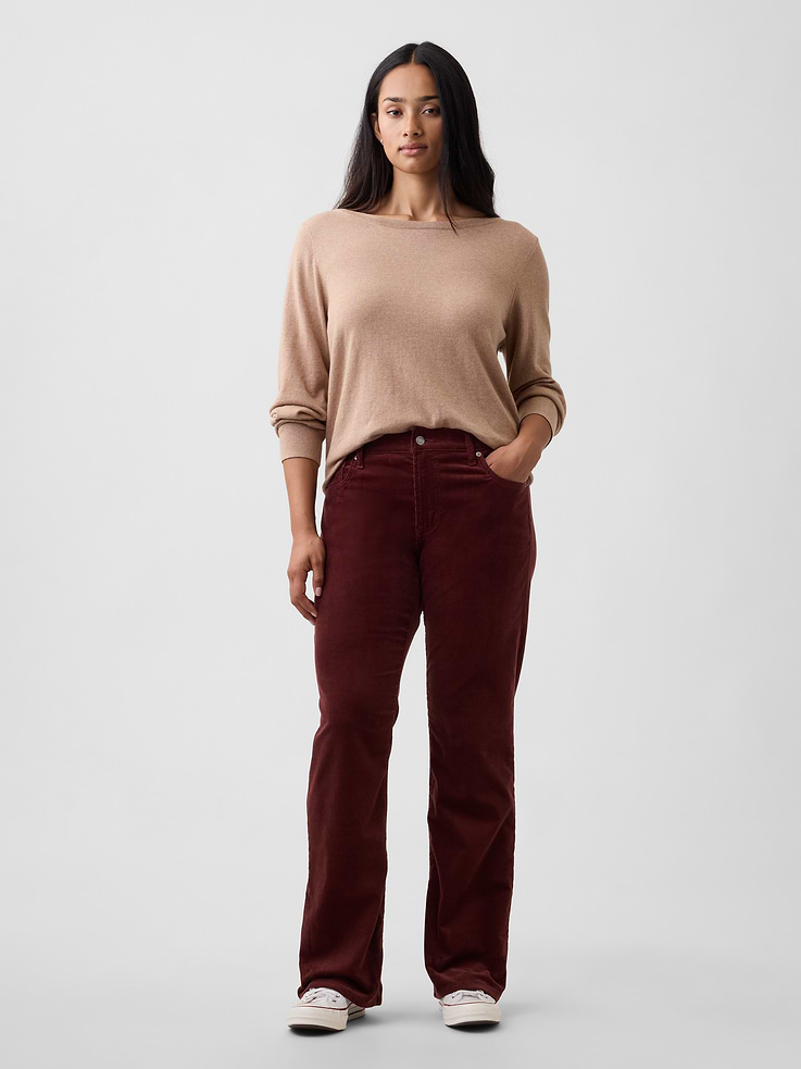 Image 5 of 7, Mid Rise Boot Corduroy Pants