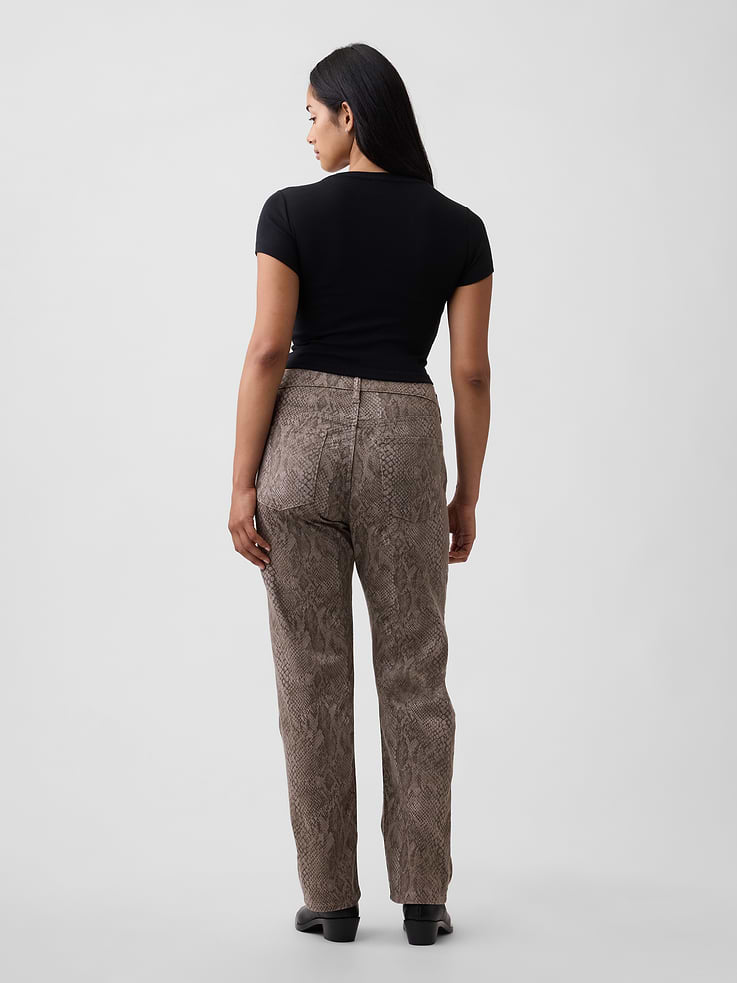 Image number 6 showing, Mid Rise Snake Print '90s Slim Straight Jeans