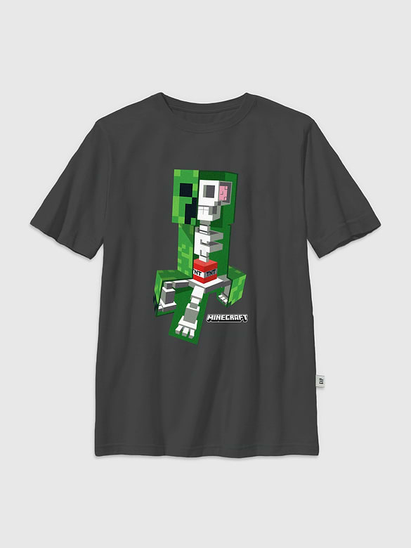 Kids Minecraft Spooky Skeletons Graphic T-Shirt