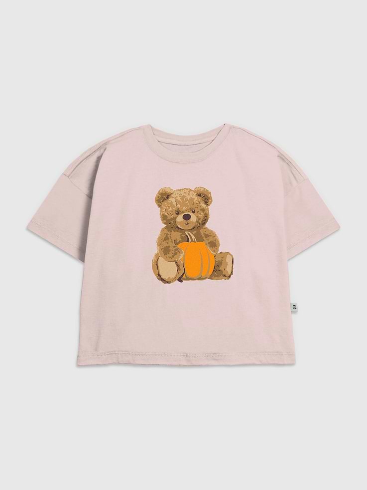 Image number 1 showing, Kids Teddy Bear Pumpkin Graphic T-Shirt