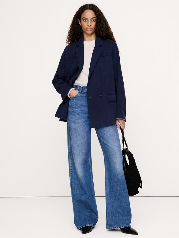 Cotton-Linen Utility Blazer