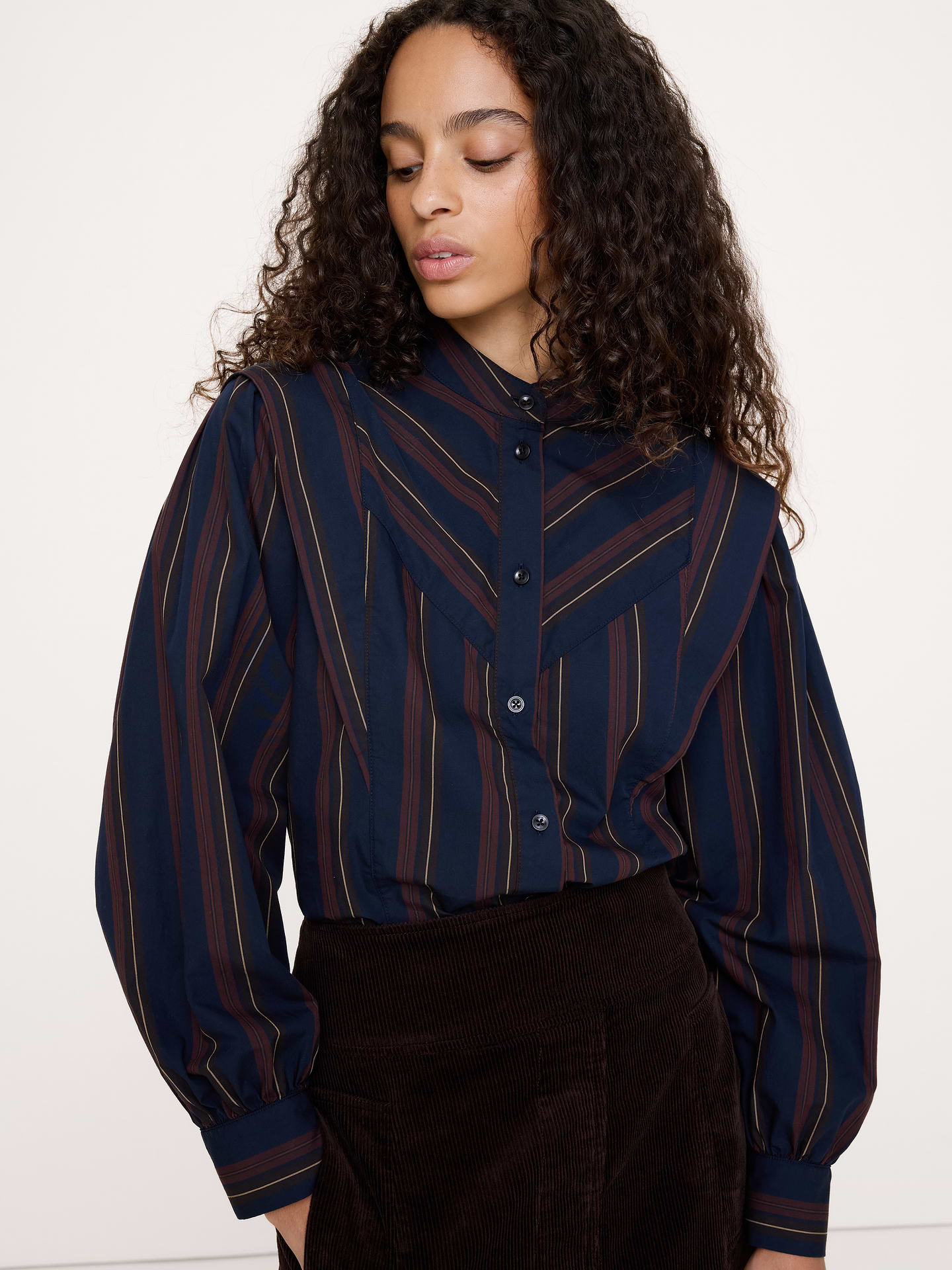 Image number 3 showing, Cotton Layered-Collar Shirt