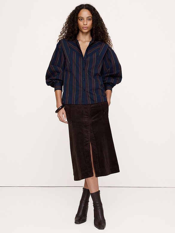 Cotton Layered-Collar Shirt