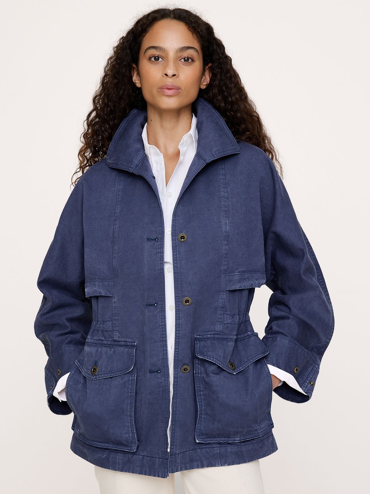 Cinched-Waist Utility Jacket | Banana Republic