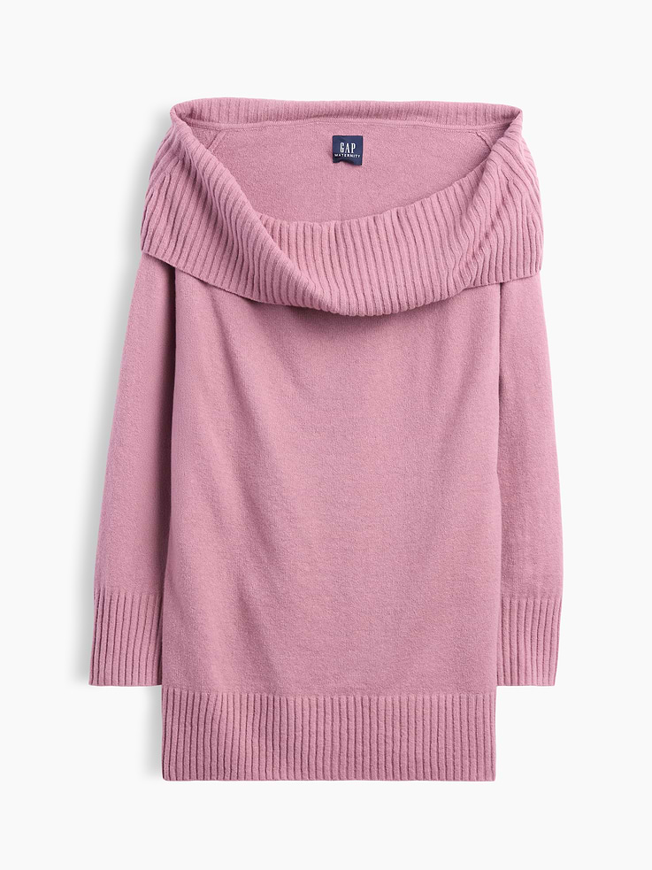 Image number 5 showing, Maternity CashSoft Off-Shoulder Sweater