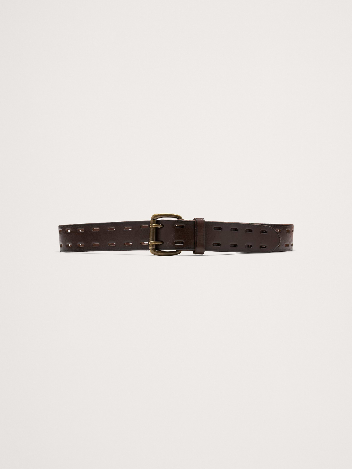 Double-Prong Wide Leather Belt