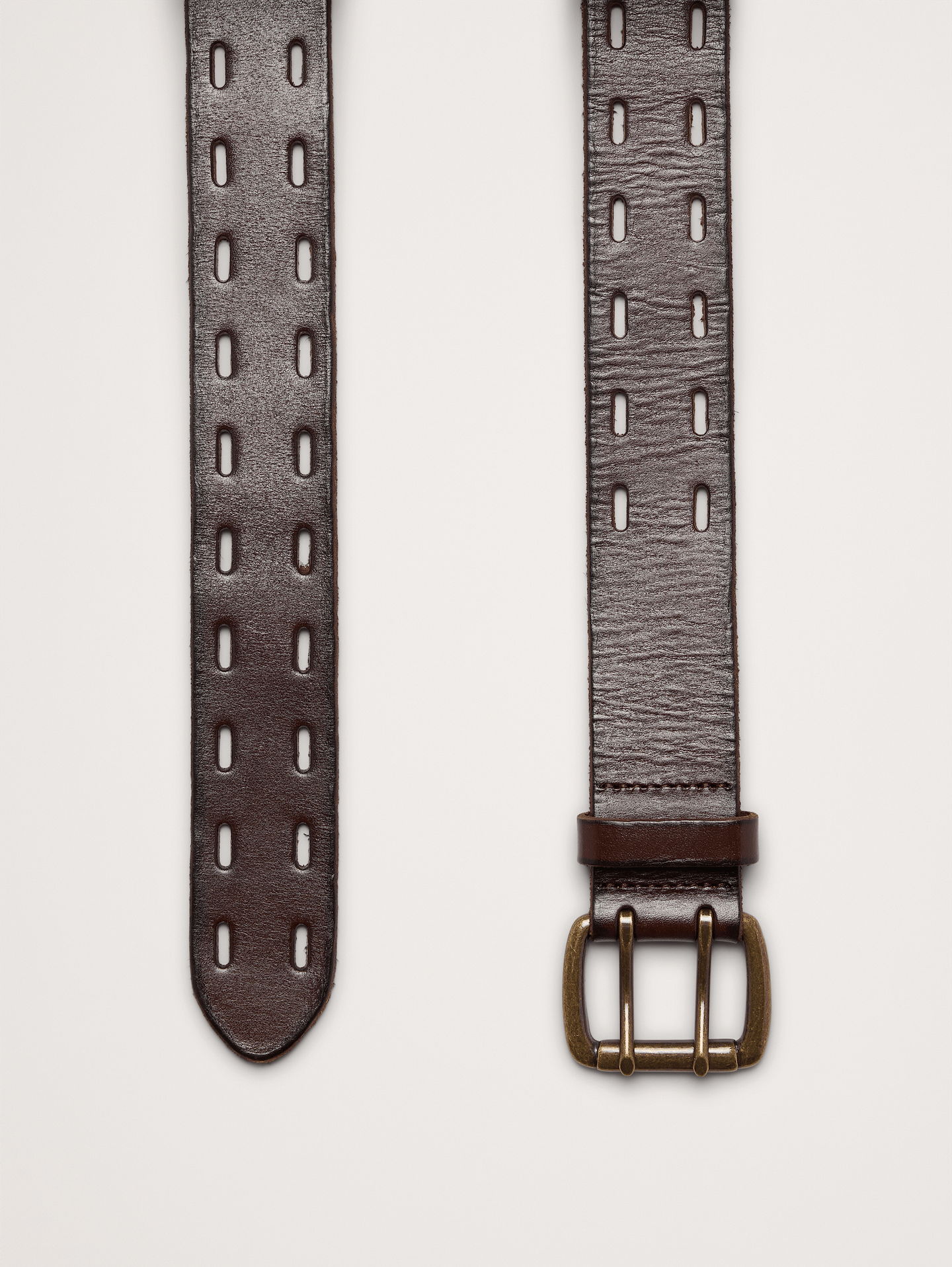 Image 2 of 2, Double-Prong Wide Leather Belt
