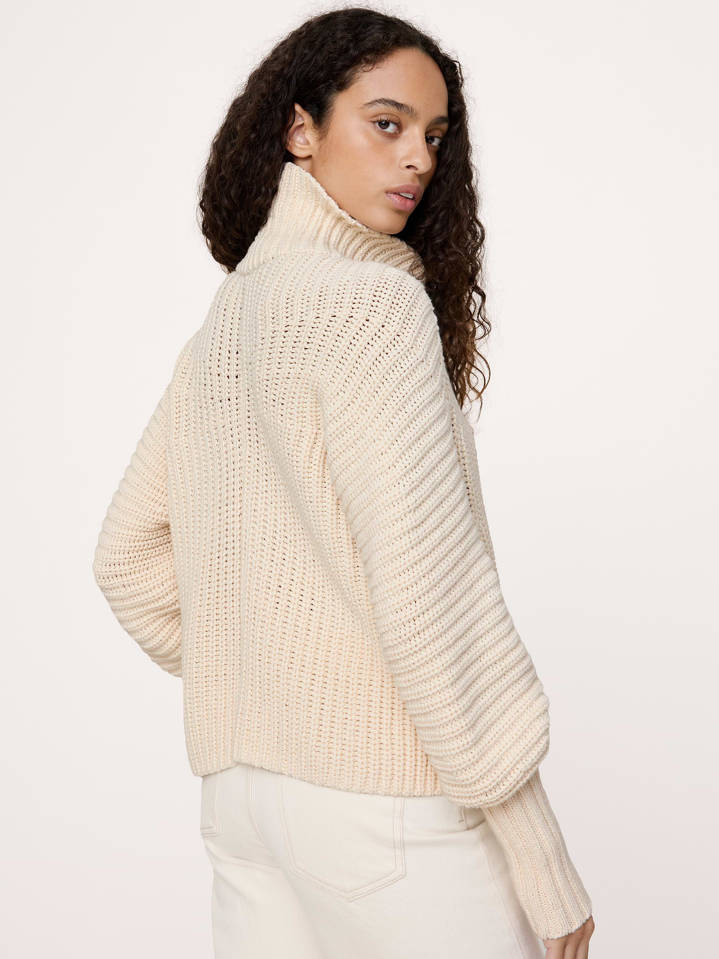 Image number 4 showing, Chunky Cotton Funnel-Neck Sweater