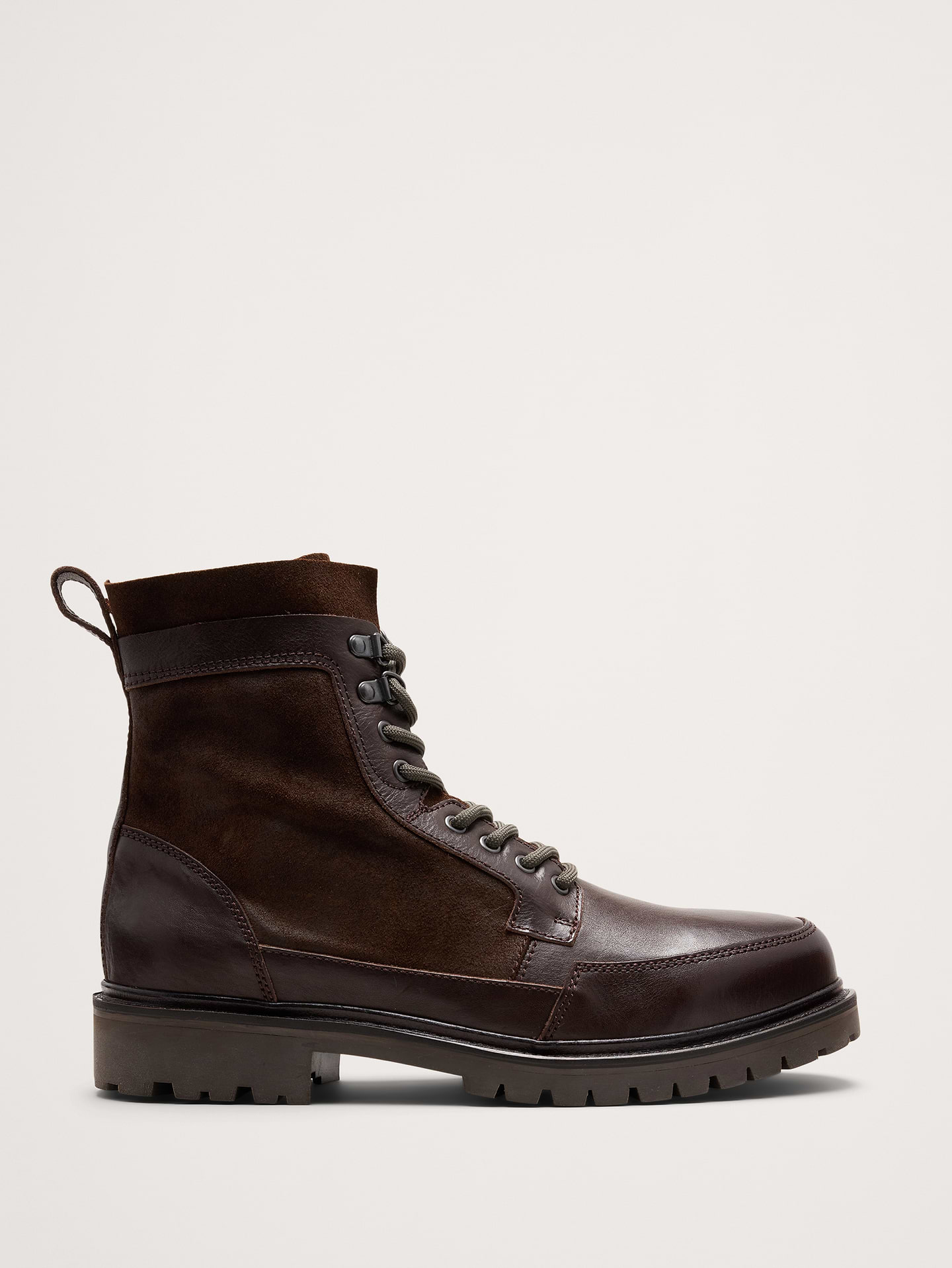 Image 1 of 6, Our take on the classic ranger boot, this pair is crafted from rugged leather with a chunky lug sole., Leather uppers., Leather lining., Rubber sole., Made in Portugal., Product #904590