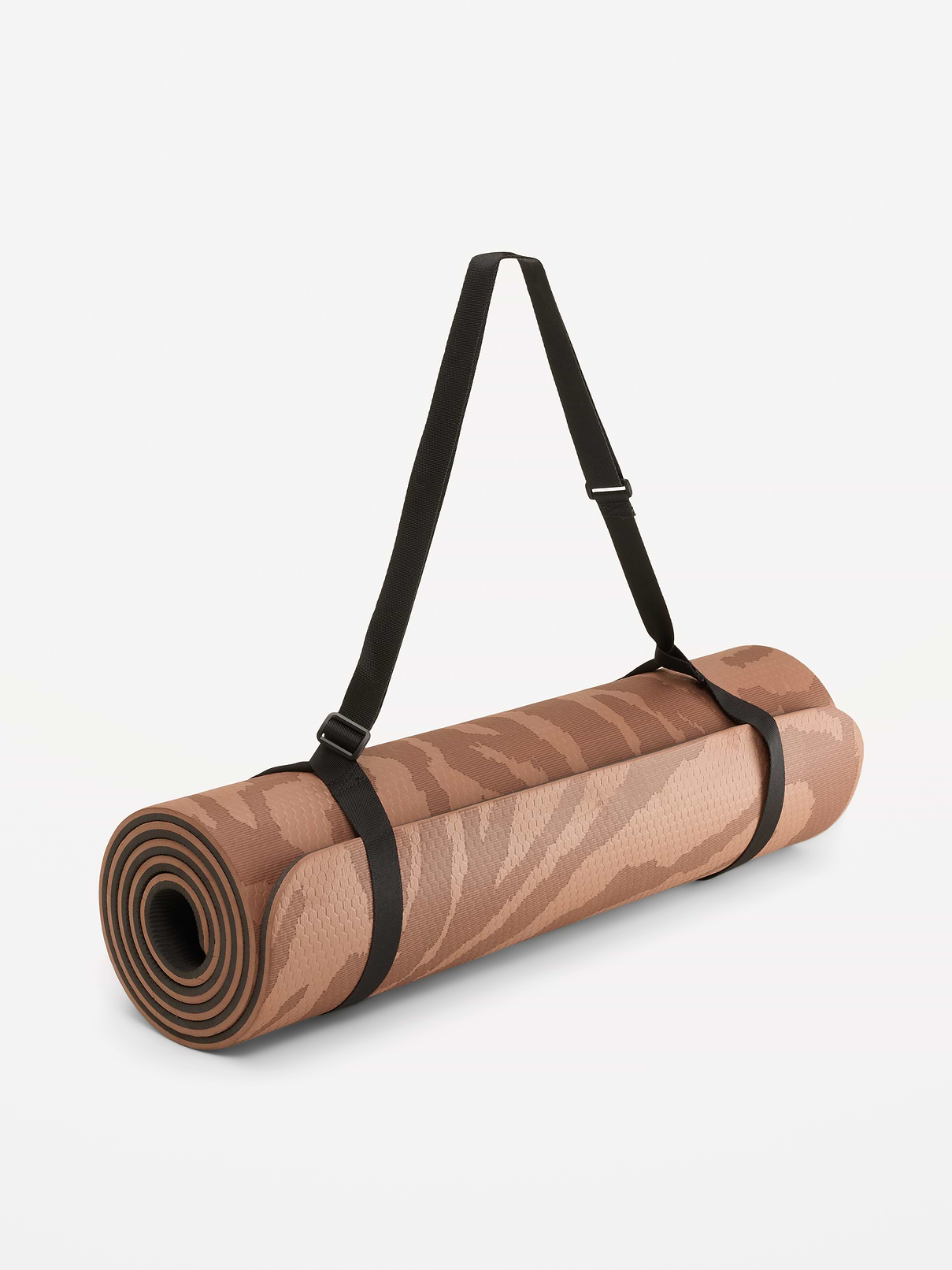 Image 1 of 1, integrated shoulder strap for easy carrying, straps help keep mat securely rolled, easy roll-up design for convenient storage and transport, ideal for yoga, stretching and floor exercises, Product #915956