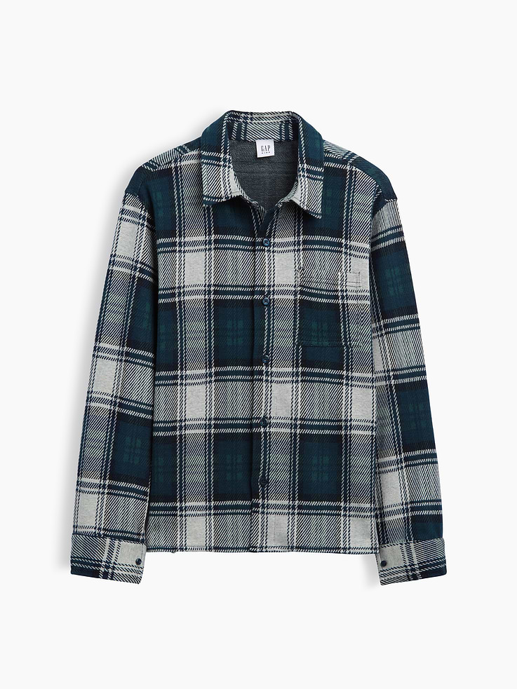 Image number 2 showing, Kids Knit Jersey Plaid Shirt